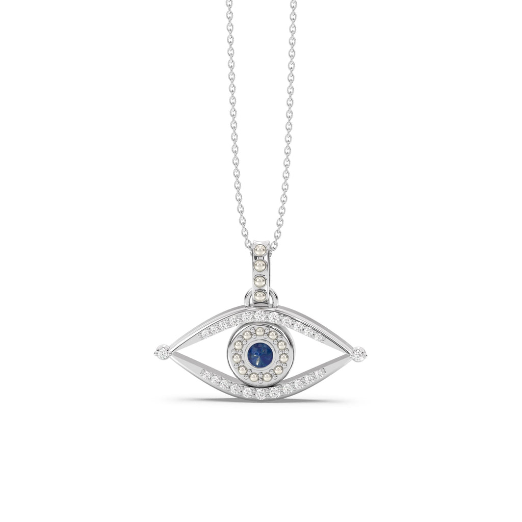 evil eye with pearl and diamond white gold