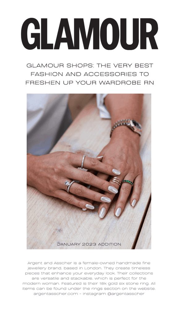 argent and asscher featured in glamour