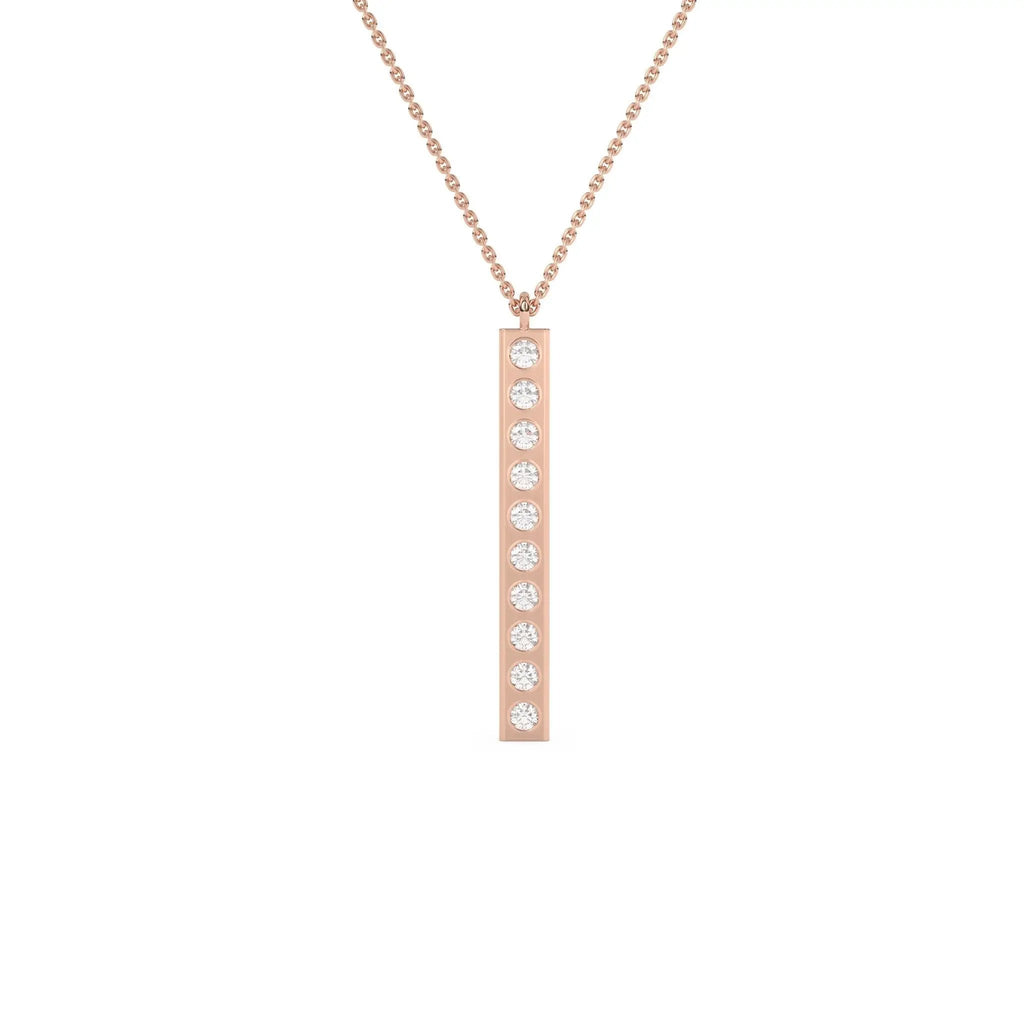 solid gold pendant necklace handmade with diamonds in 14k solid gold