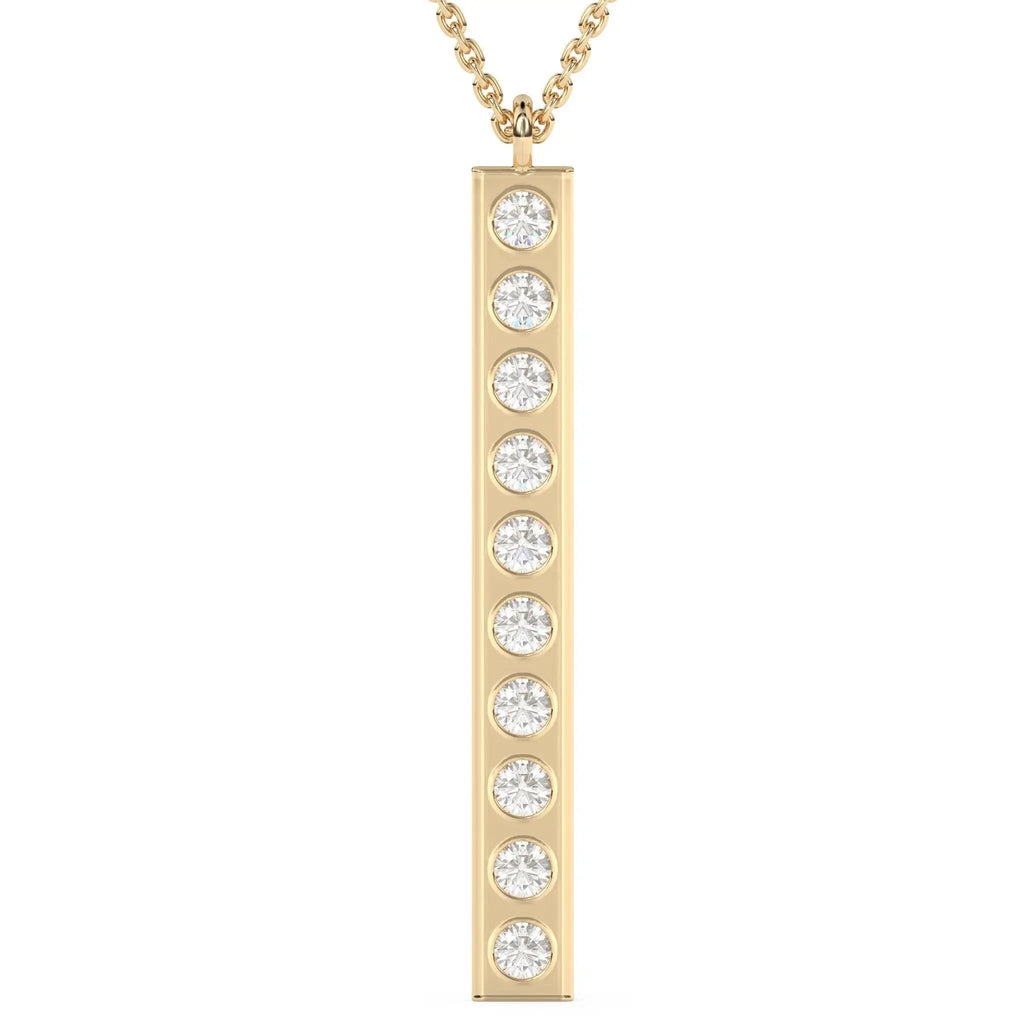 solid gold pendant necklace handmade with diamonds in 14k solid gold