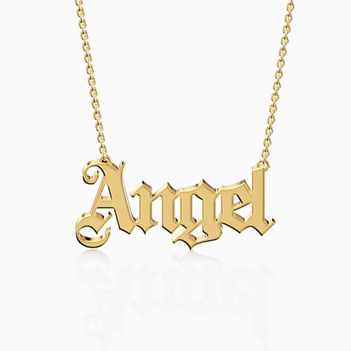 Old English Gold Name Necklace
