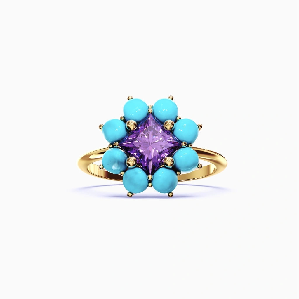 gold and turquoise ring