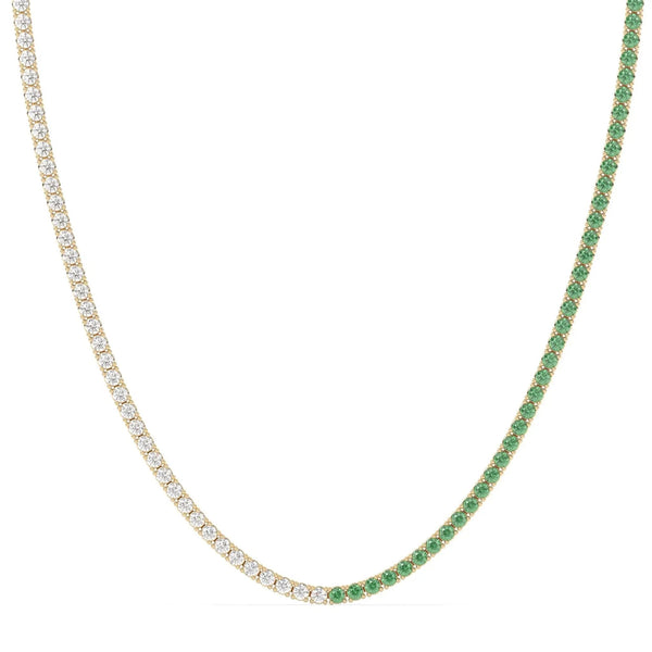 Green Zircon Cuban Chain Tennis Necklace – kingdomoflashes