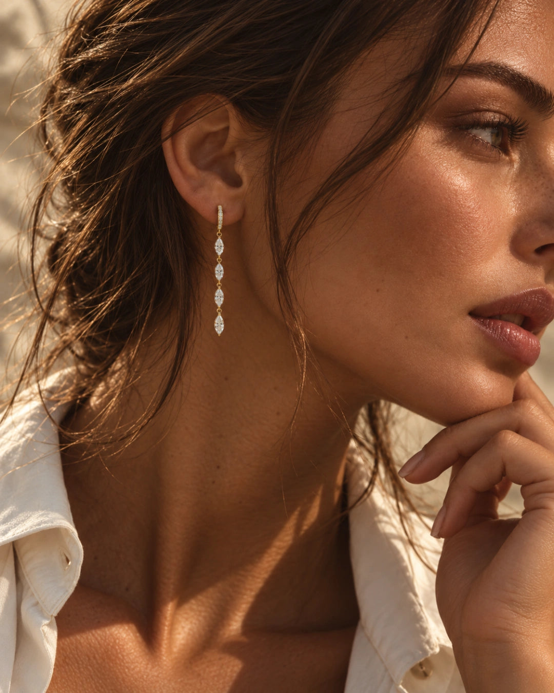 Huggie Drop Earrings