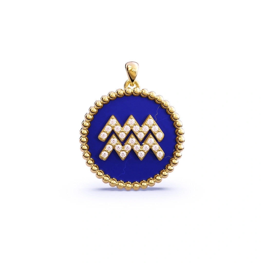 Horoscope Sign Necklace Aquarius Argent & Asher