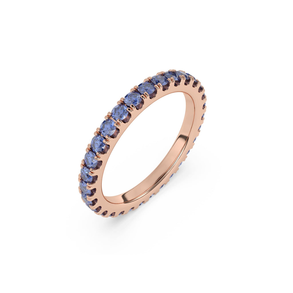 blue ceylon sapphire stacking ring handmade in 14k solid gold