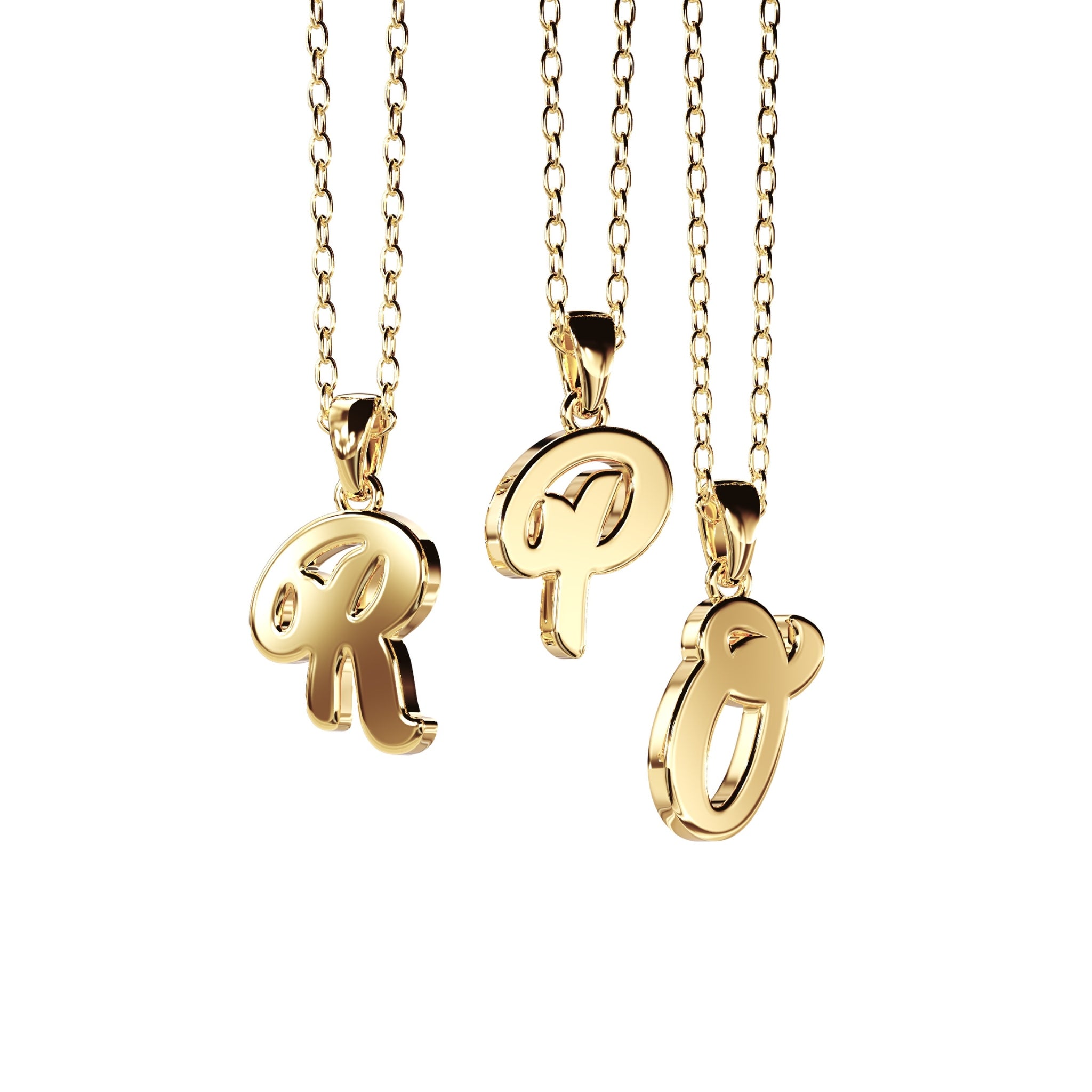 letter necklace in yellow gold by argent asher