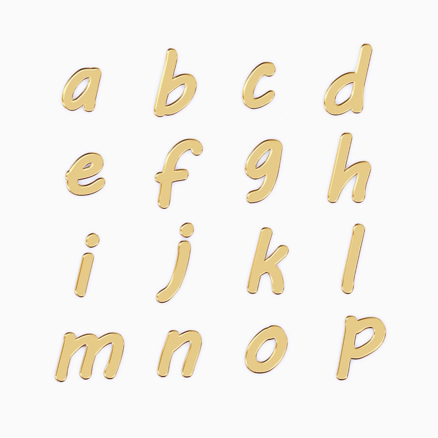 necklace with initials in yellow gold