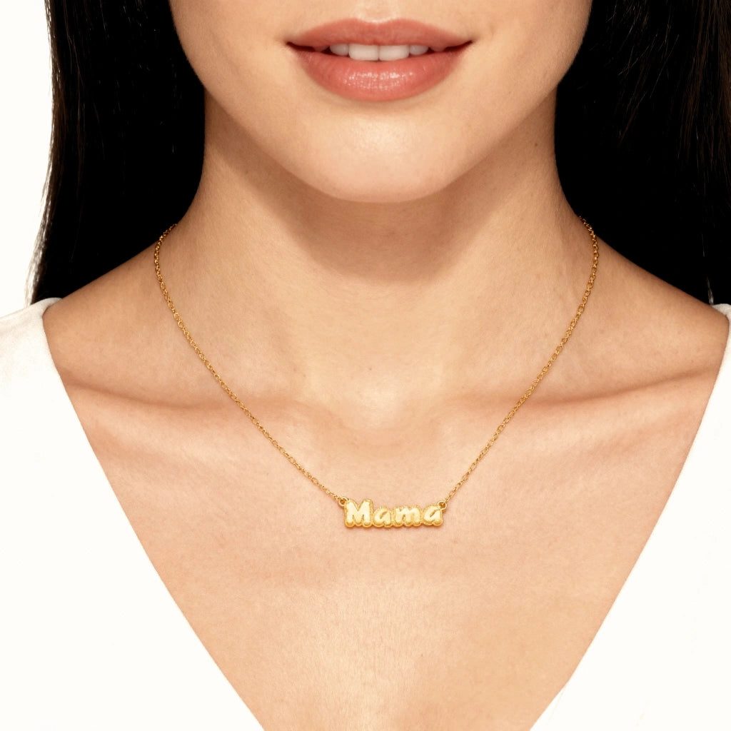 mama necklace 18k solid gold