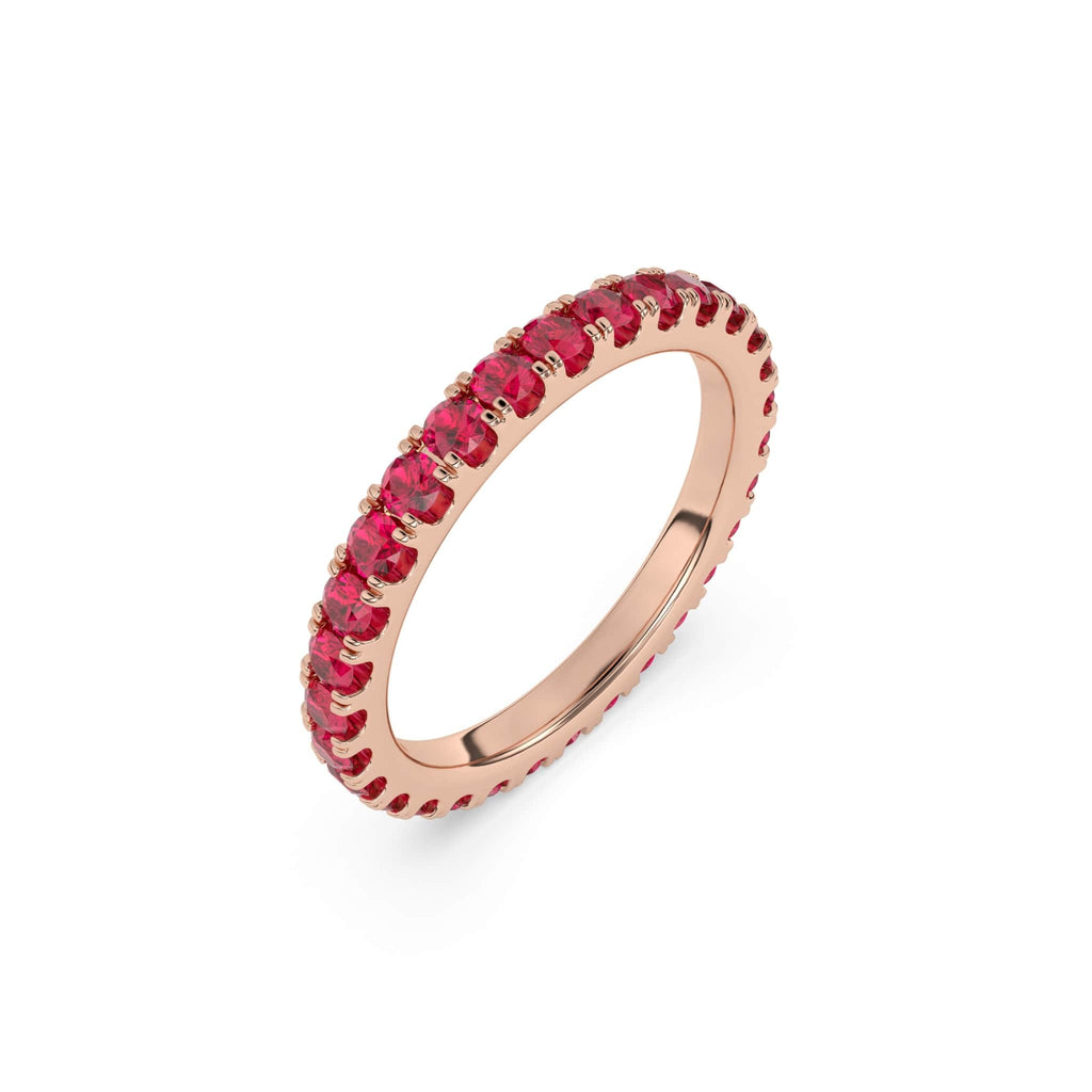 Ruby stacking band in 14k rose gold, the Ruby and the rose gold pair beautifully together. 