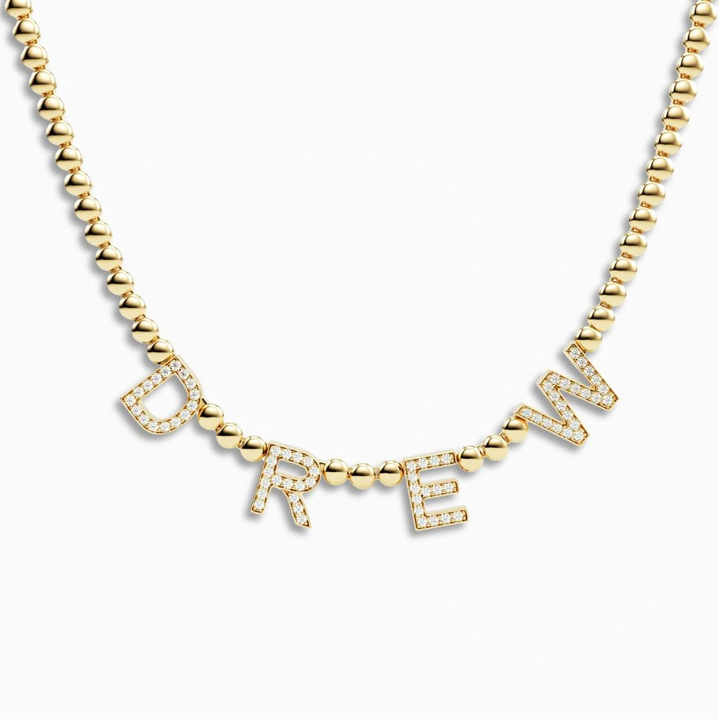 name and necklace diamond letter