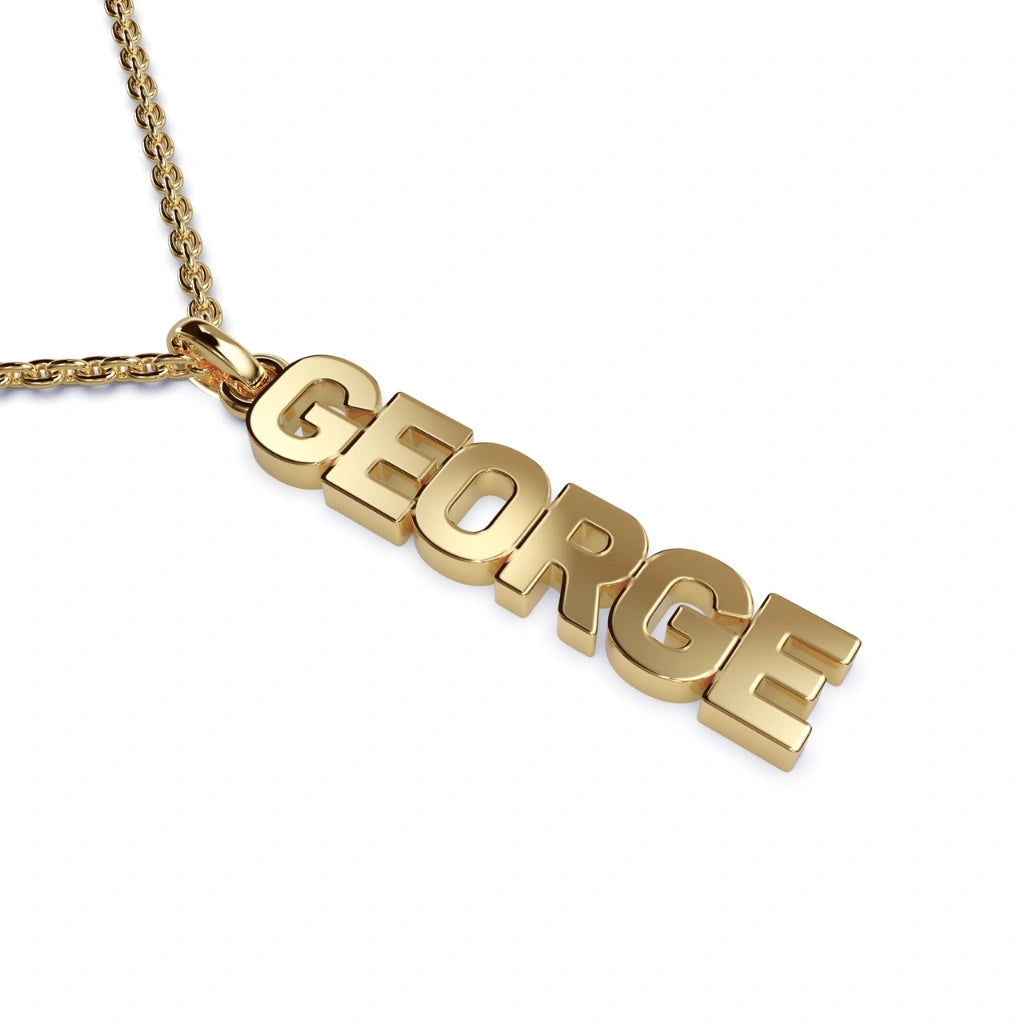 solid gold name necklace