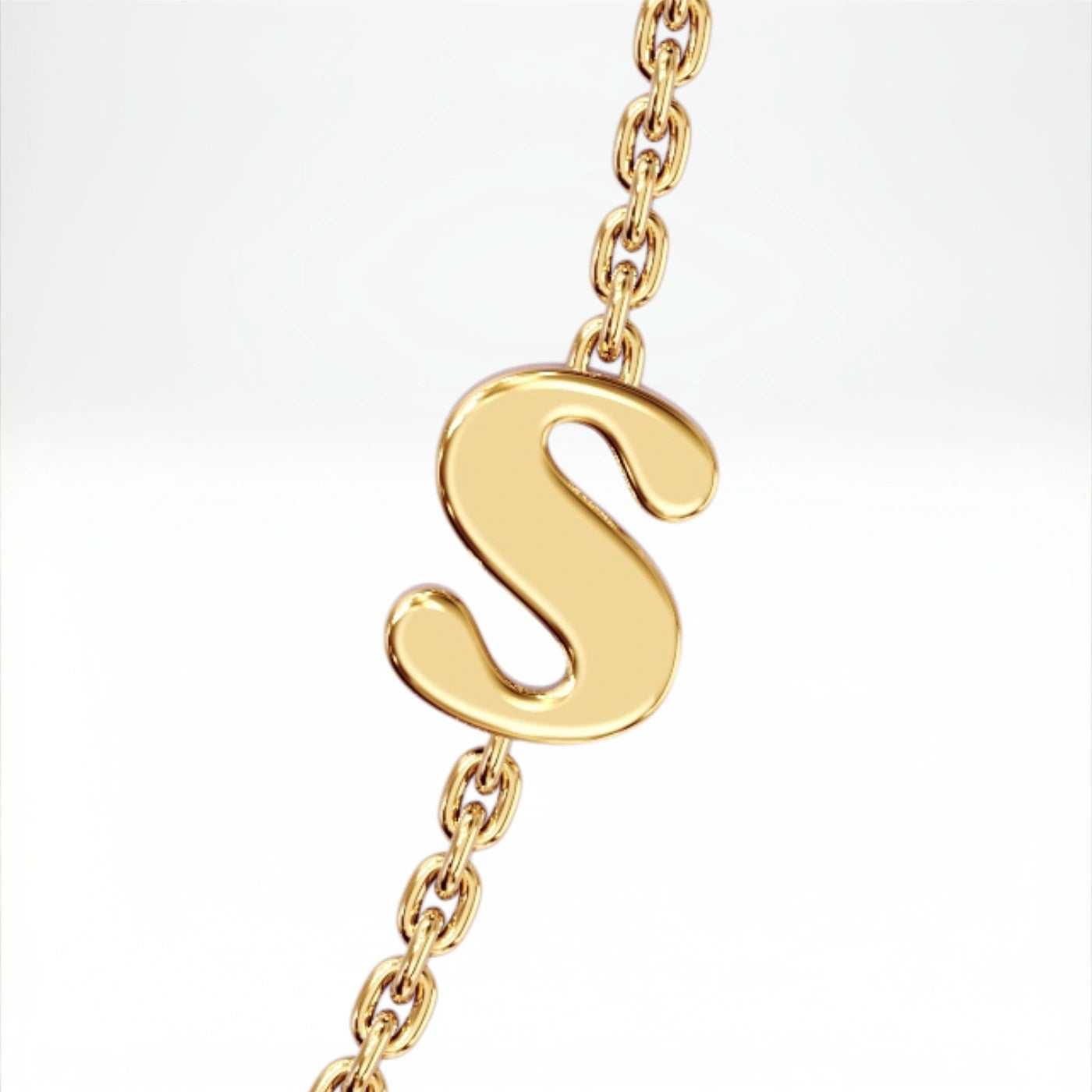 necklace with initials solid yellow gold with plain or diamond heart charms
