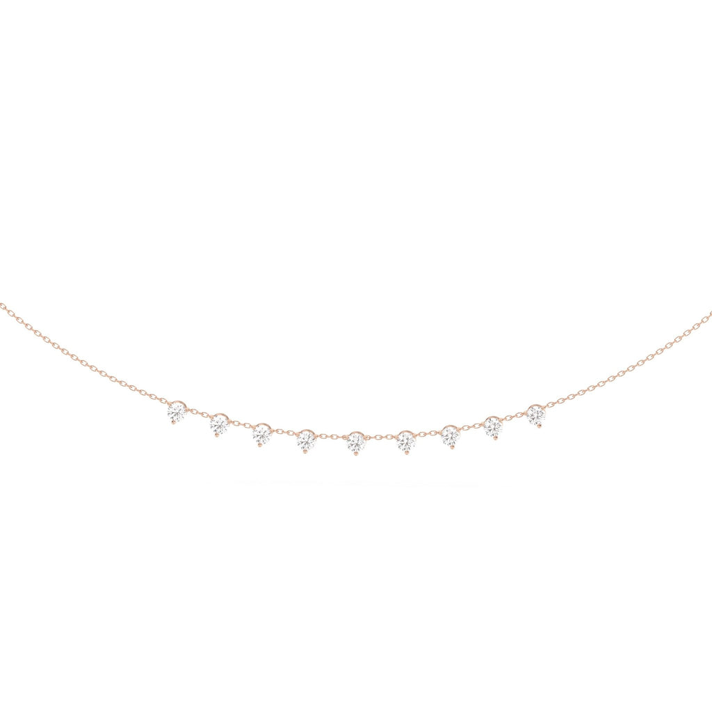 rose gold station necklace
