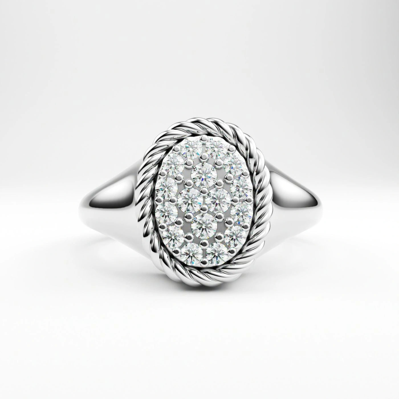 Gold Rope Signet Ring