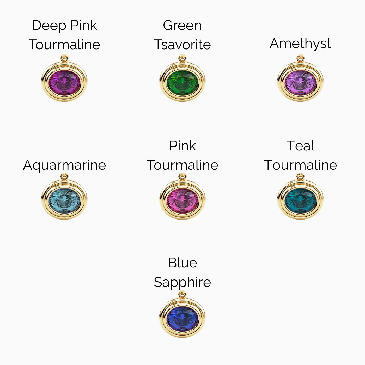 Oval Gemstone Pendant