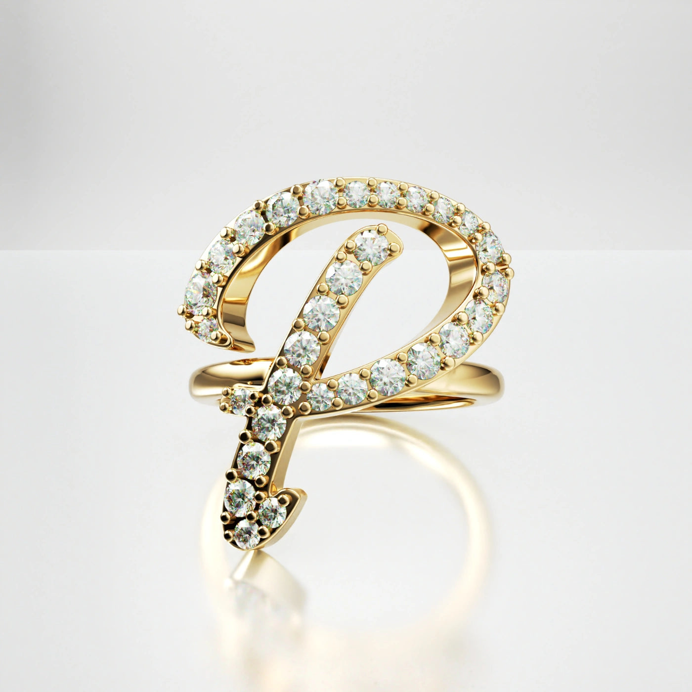 p letter ring personalised letter ring 