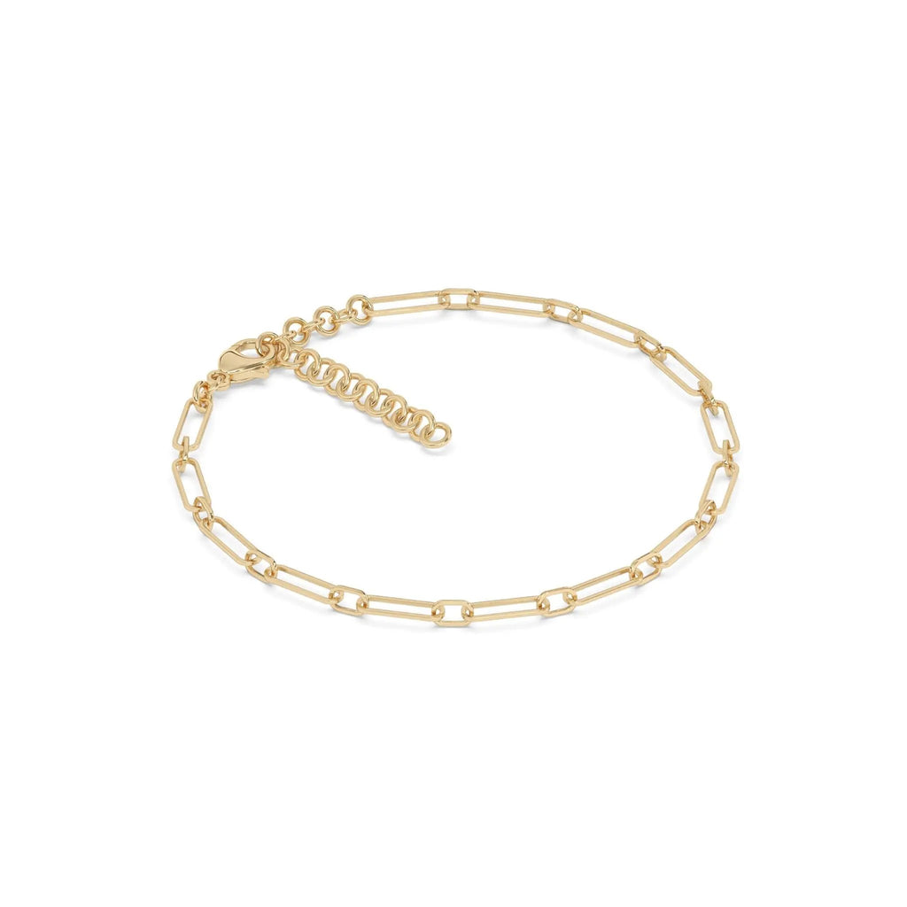 14k solid gold paperclip bracelet