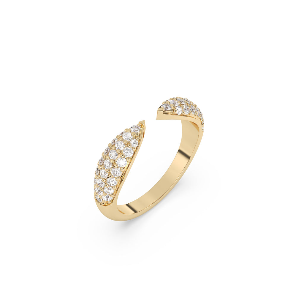 solid gold claw ring with diamonds