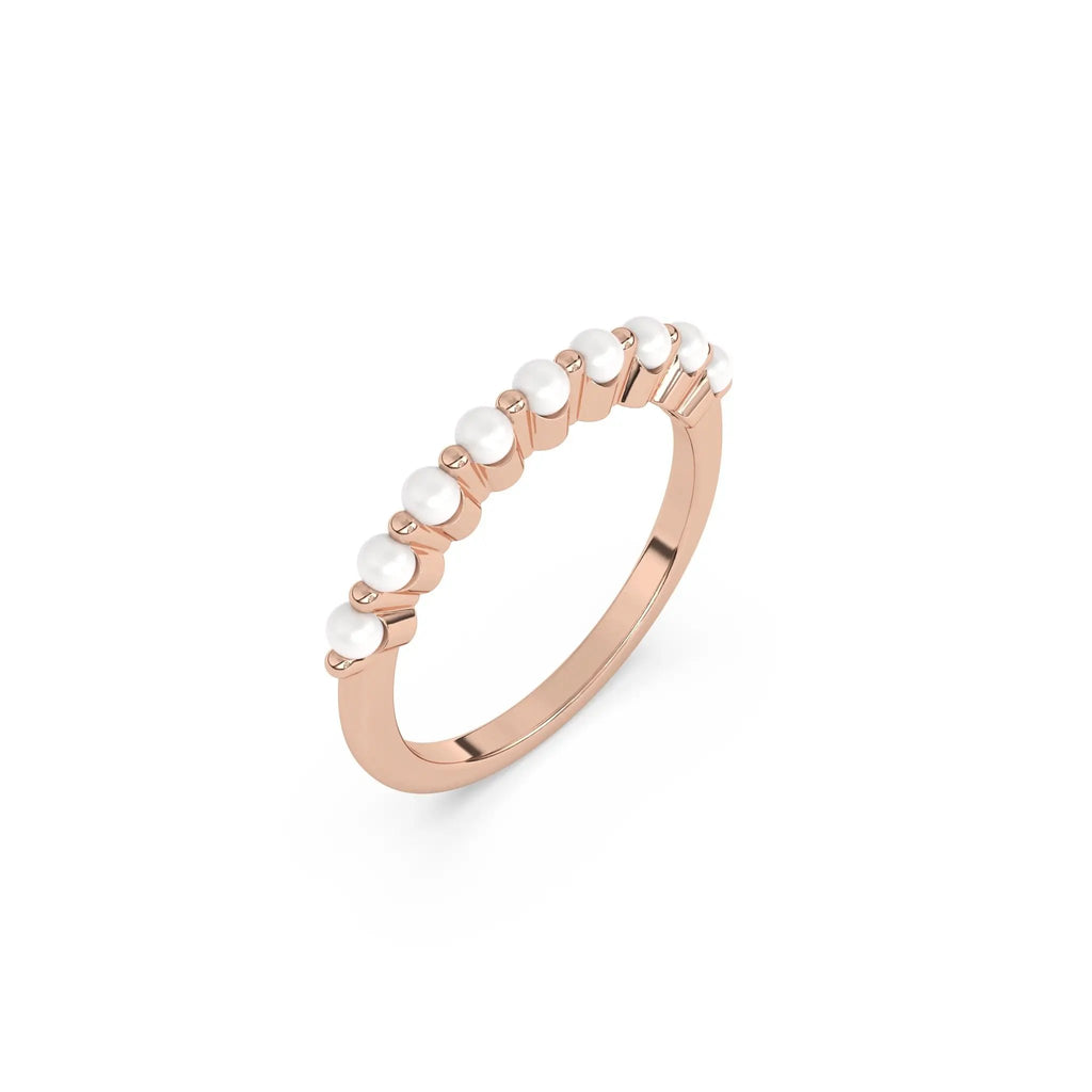 pearl ring handmade in 14k solid gold