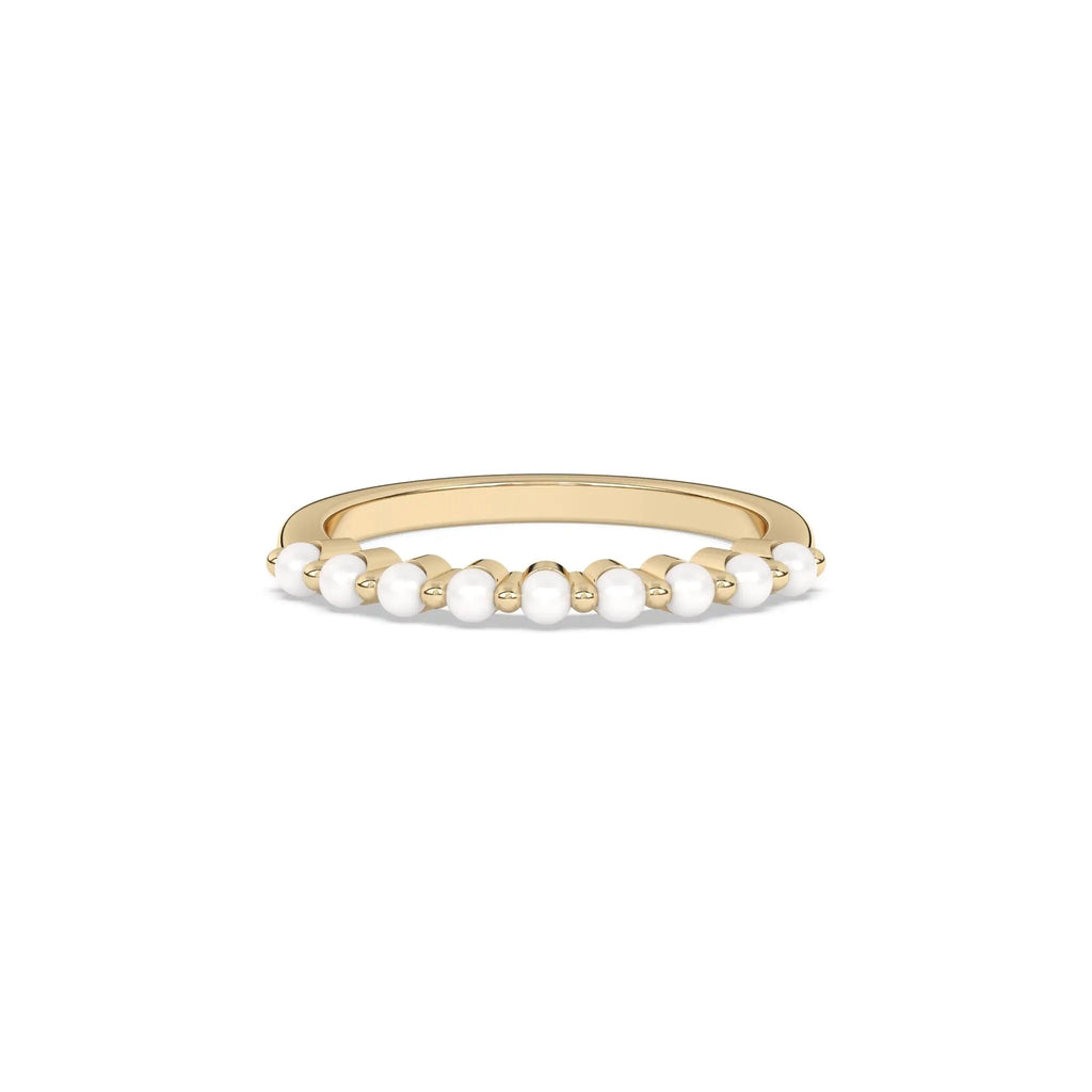 pearl ring handmade in 14k solid gold