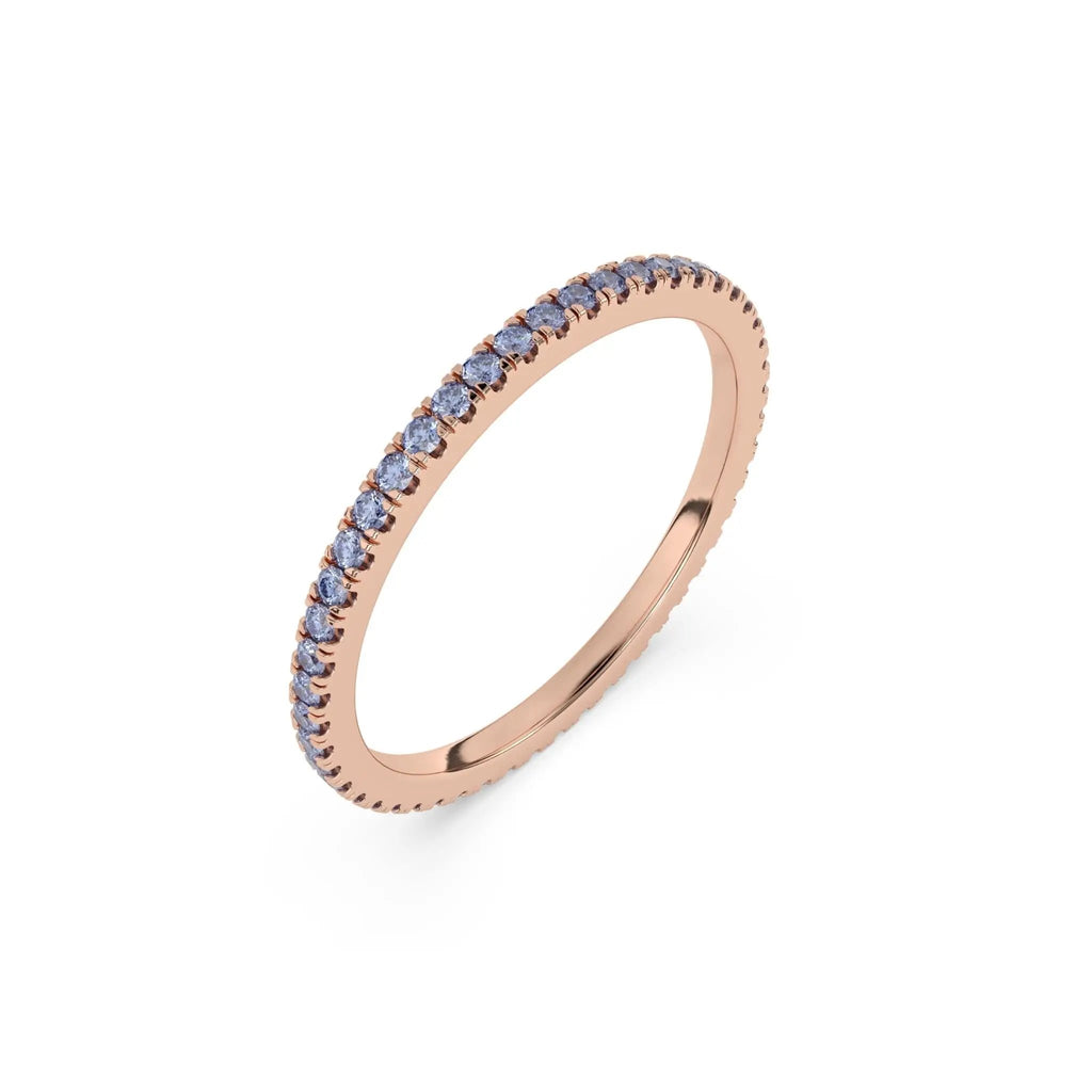 stacking ring handmade with blue ceylon sapphires set in 14k solid gold