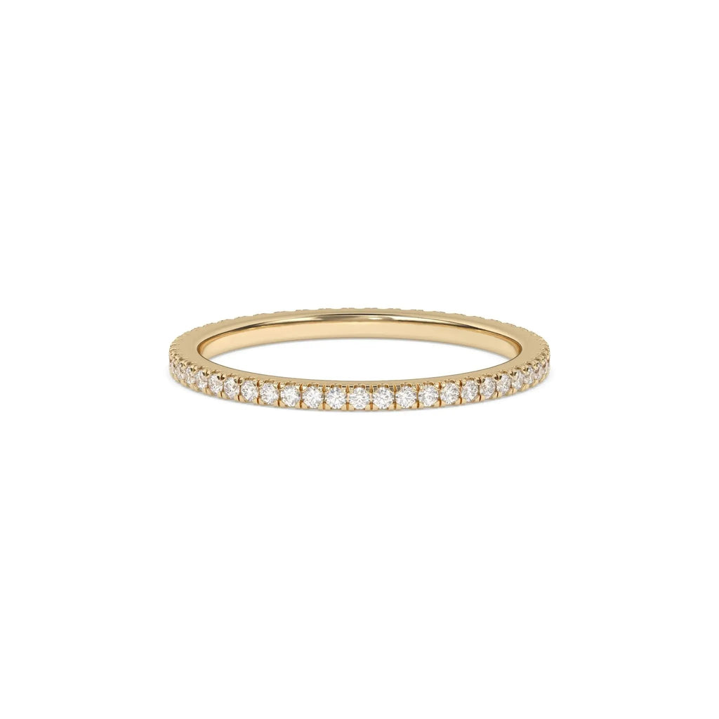 eternity ring, stacking ring handmade with diamonds set in 18k solid gold