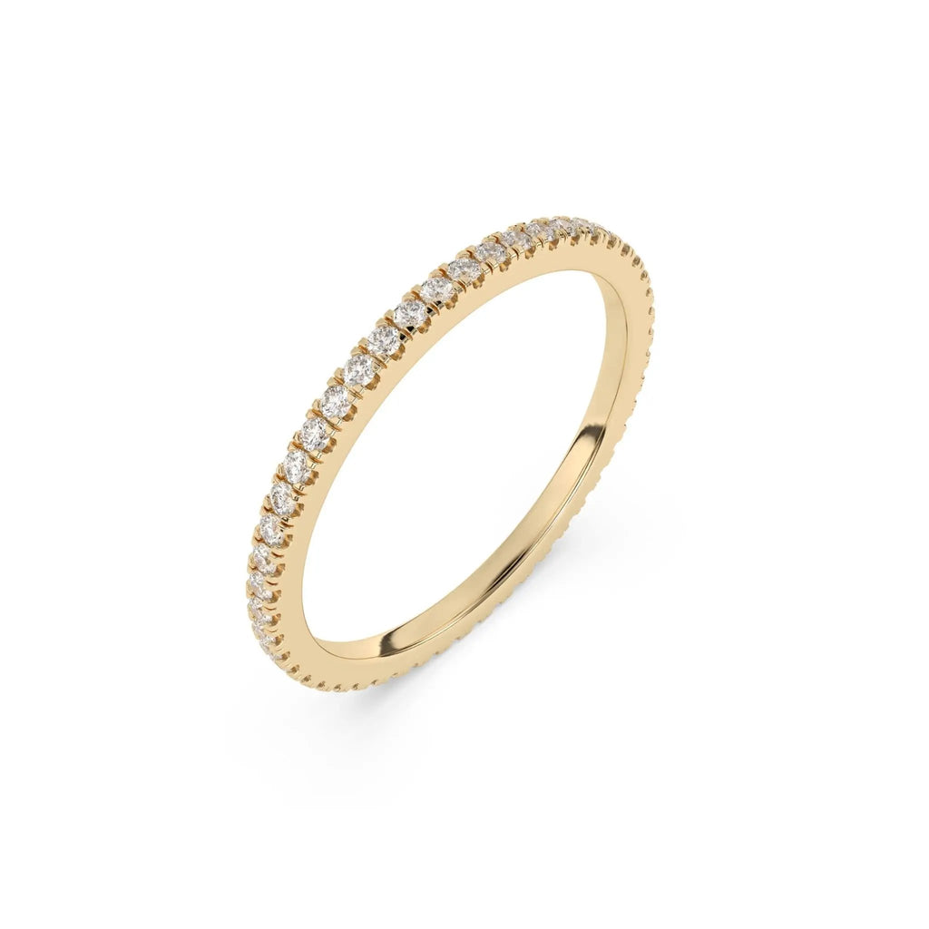 eternity ring, stacking ring handmade with diamonds set in 18k solid gold