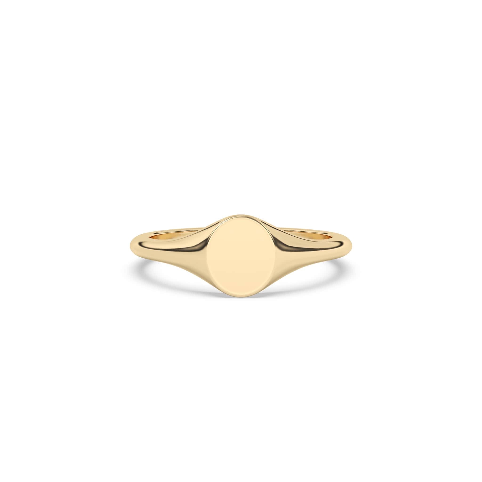 Solid Gold Petite Oval Signet Ring – Argent & Asher