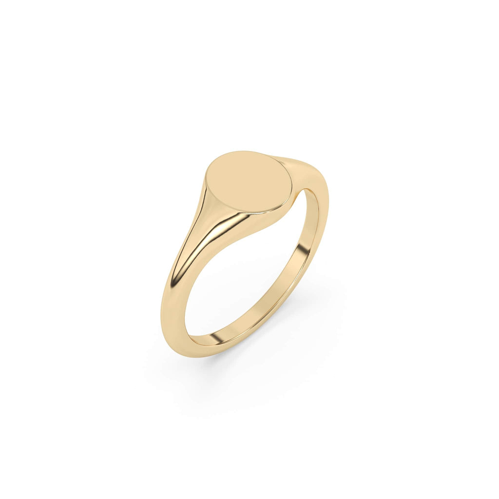 solid gold oval signet ring