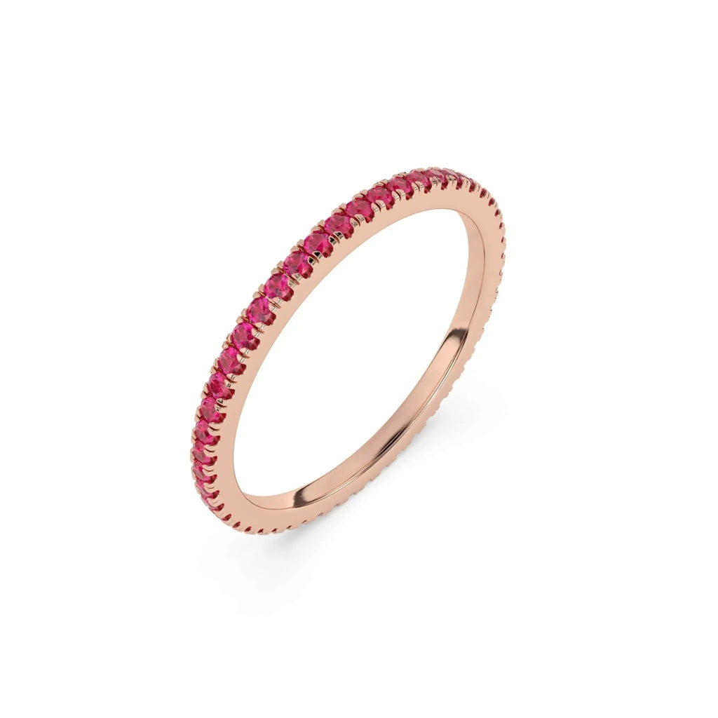 Ruby stacking ring in 14k rose gold 