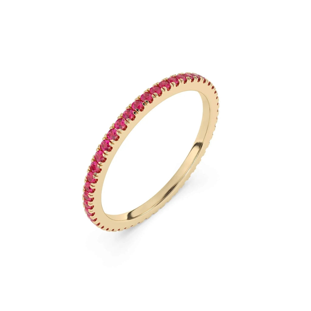 Ruby stacking ring in 14k yellow gold