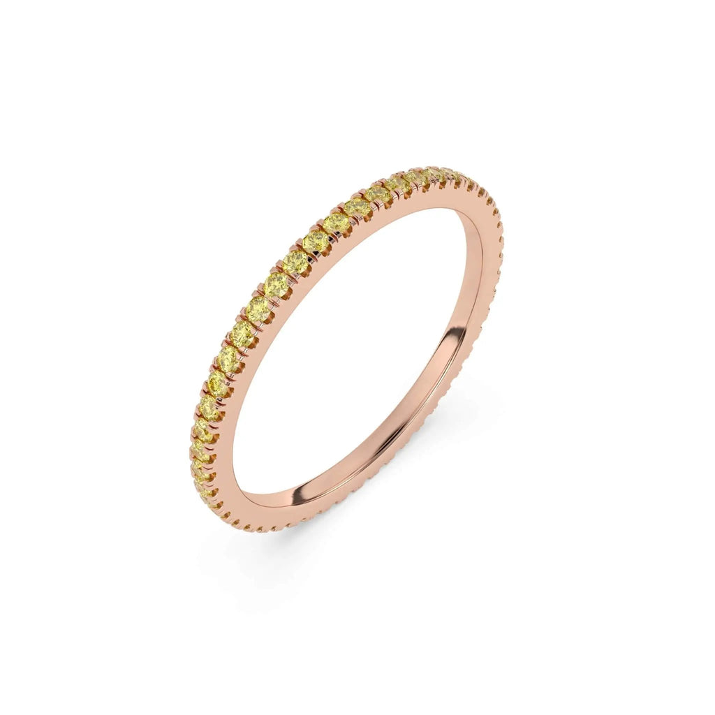 yellow sapphire stacking ring in rose gold