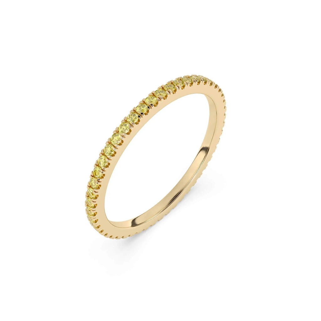 yellow sapphire stacking ring in 14k yellow gold