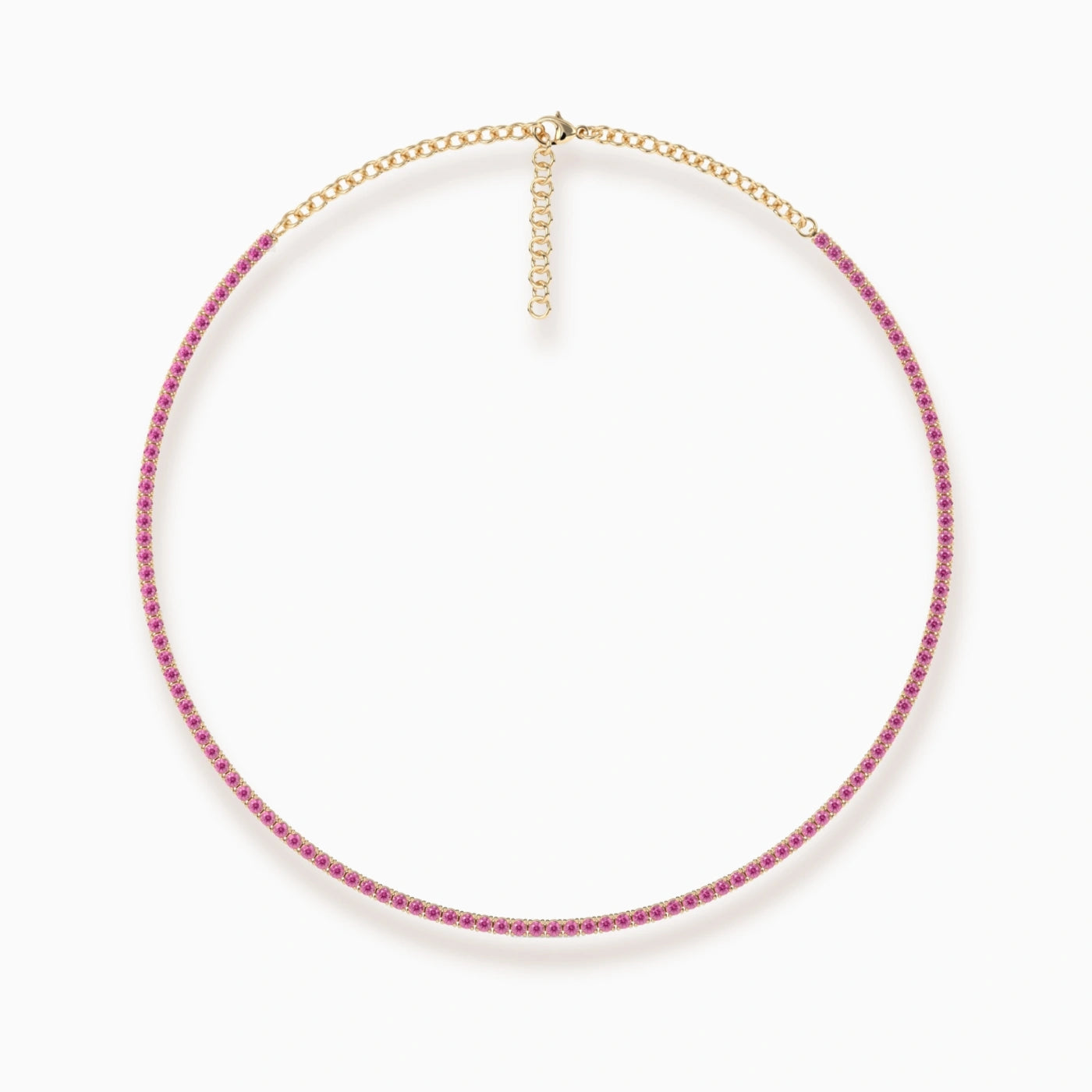 Pink Sapphire Tennis Necklace
