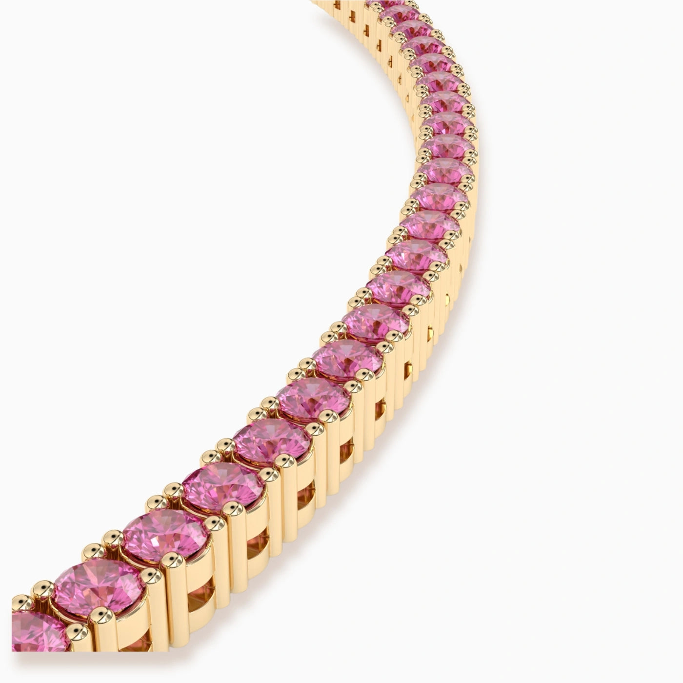 Pink Sapphire Tennis Necklace