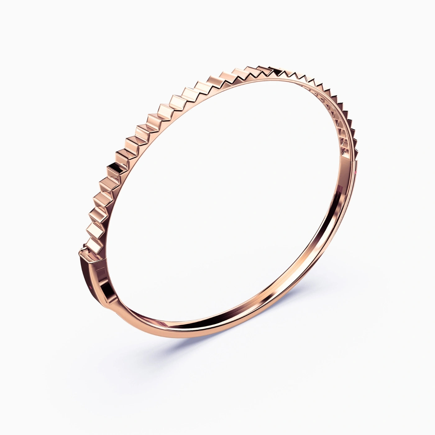 fluted gold bangle, rose gold