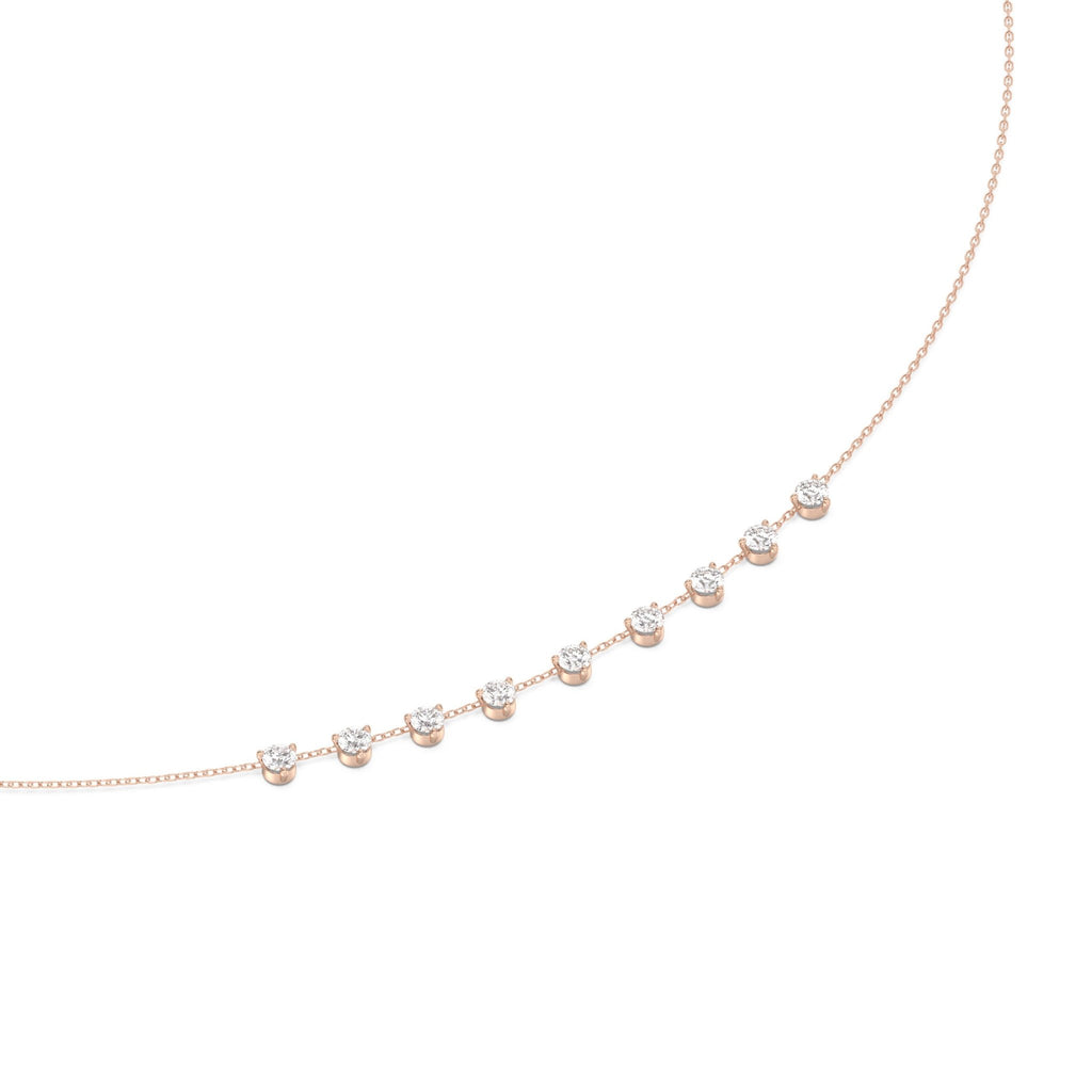 rose gold station necklace