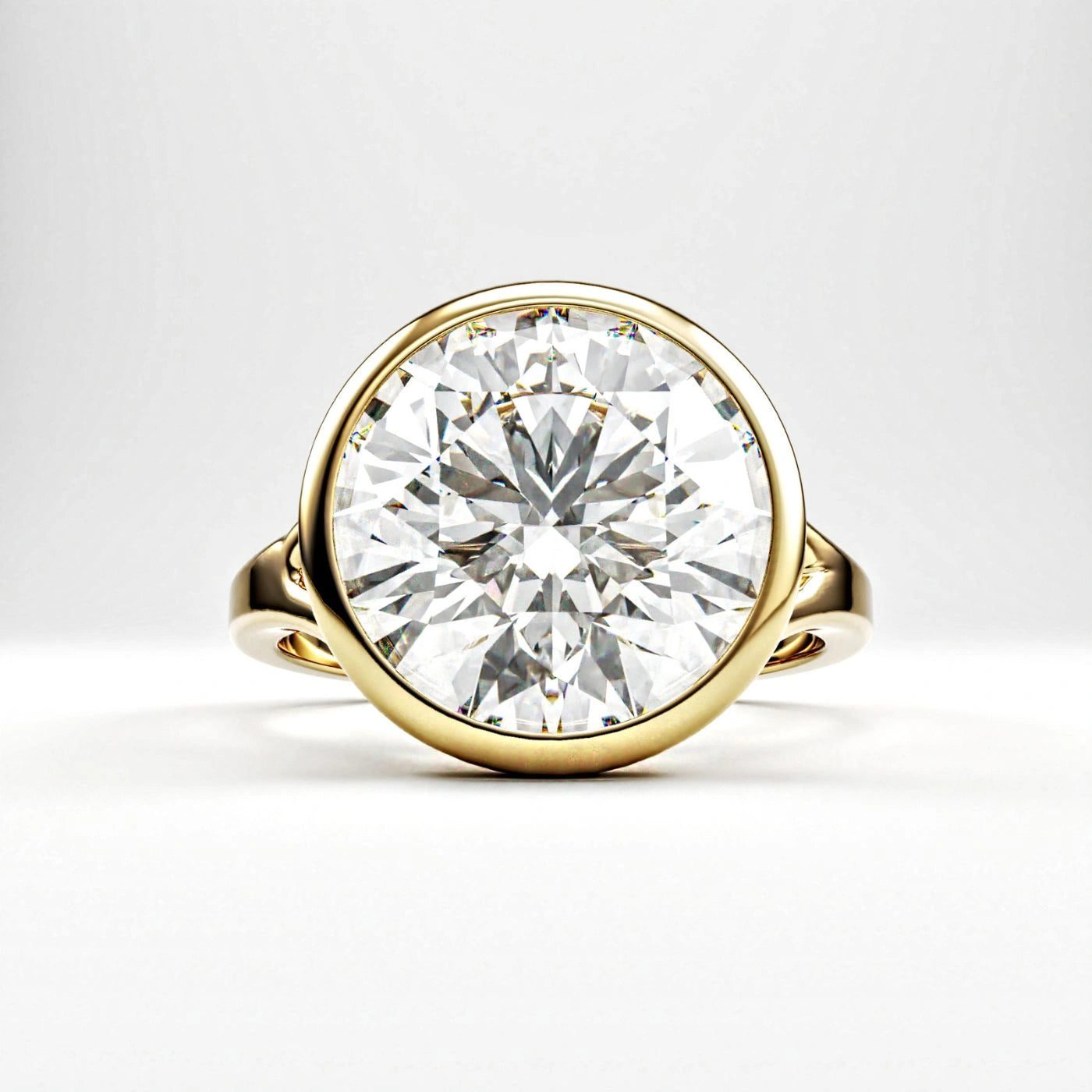 round cut diamond ring in white gold