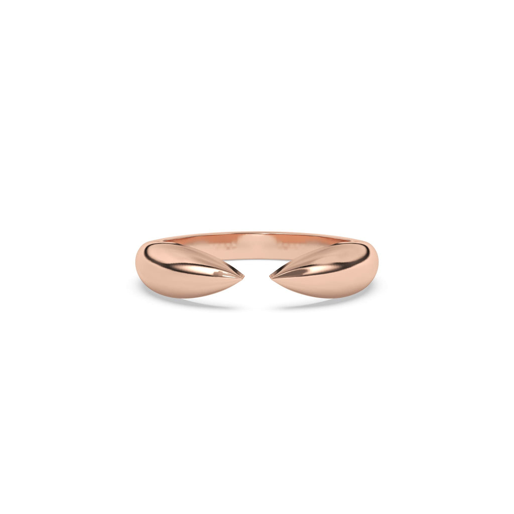 solid gold claw ring made in 14k solid rose gold 
