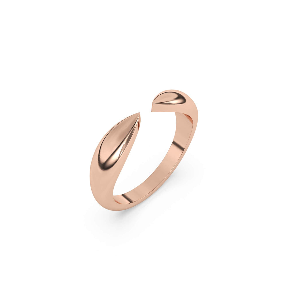 solid gold claw ring made in 14k solid rose gold 