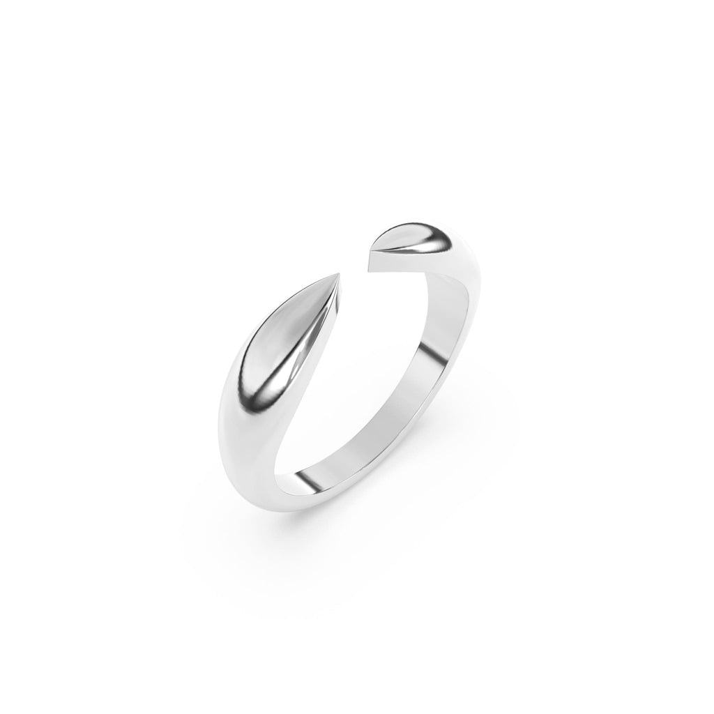 solid gold claw ring made in 14k solid white gold