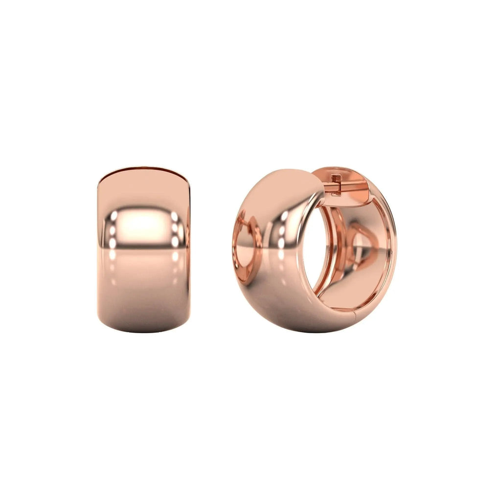 solid gold hoops in rose gold 15mm