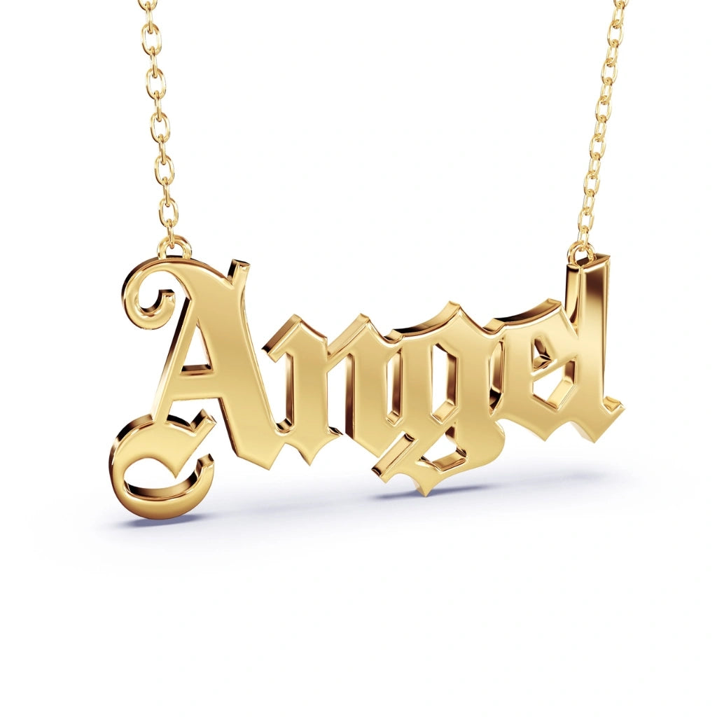 solid gold name necklace
