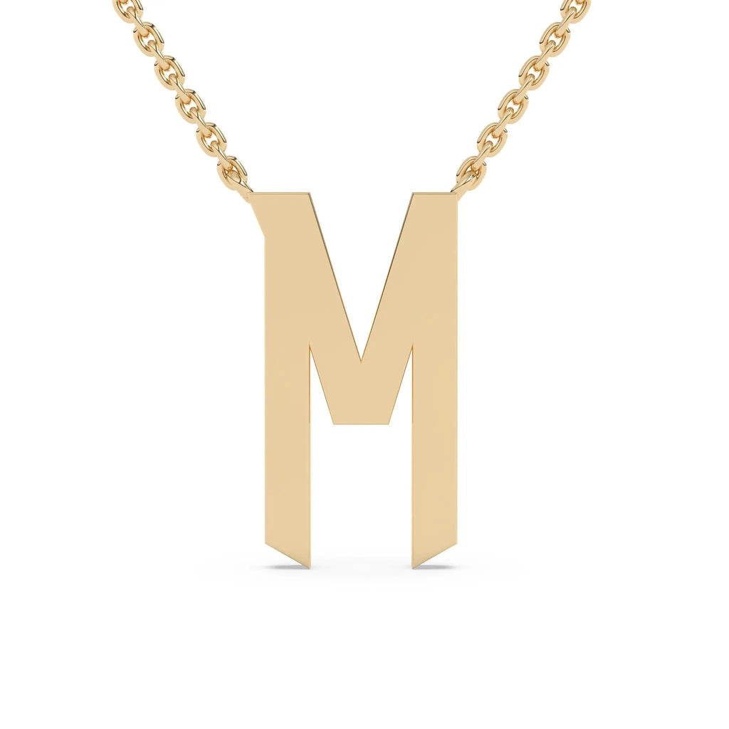 initial necklace handmade in 14k solid gold