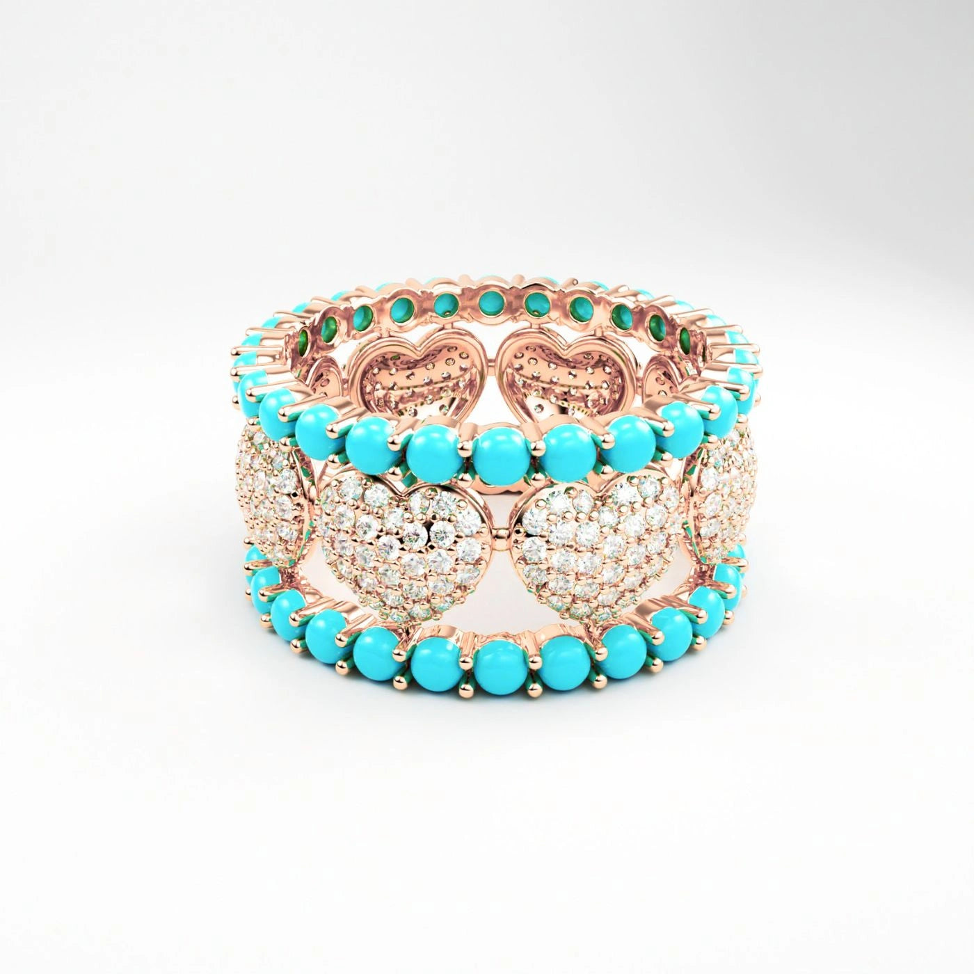 turquoise diamond ring in white gold