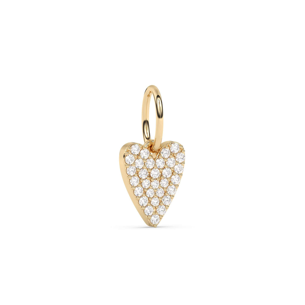 diamond heart neck charm in 14k solid gold