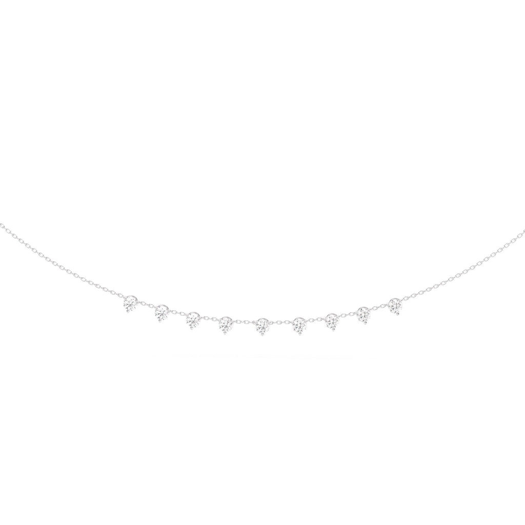 white gold station necklace