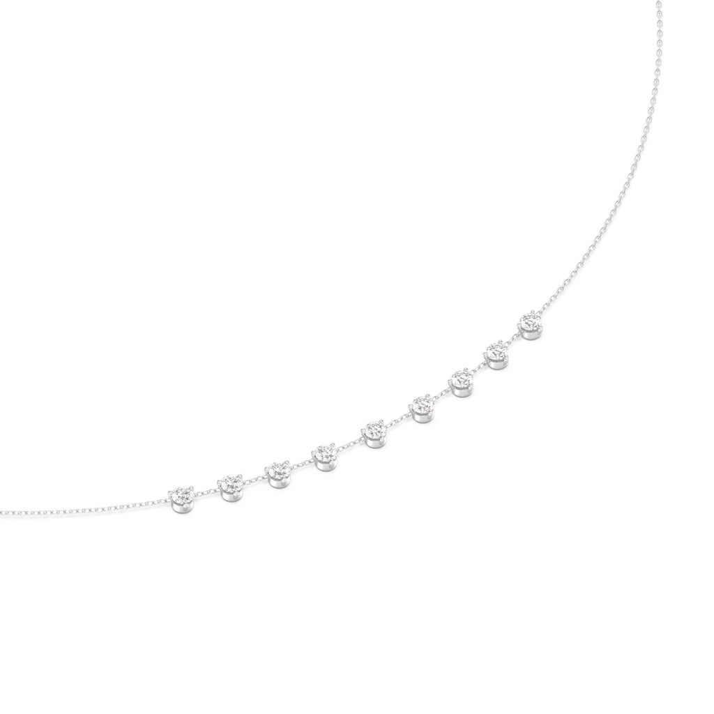 white gold station necklace