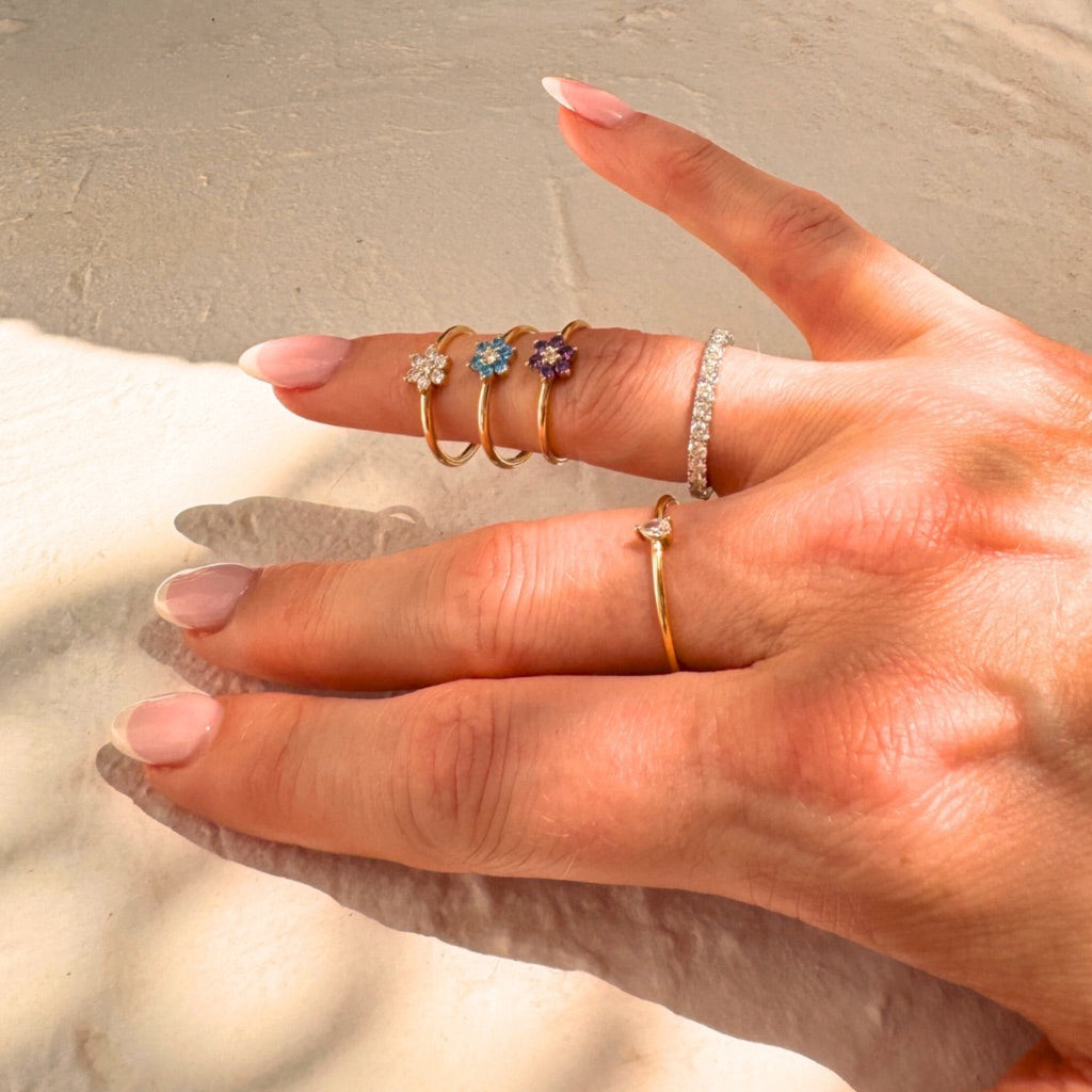 14k gold chelsea flower ring